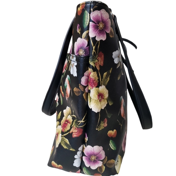 Rosetti Floral And Beautiful Birds Print Black Women's Shoulder Bag - Picture 5 of 17